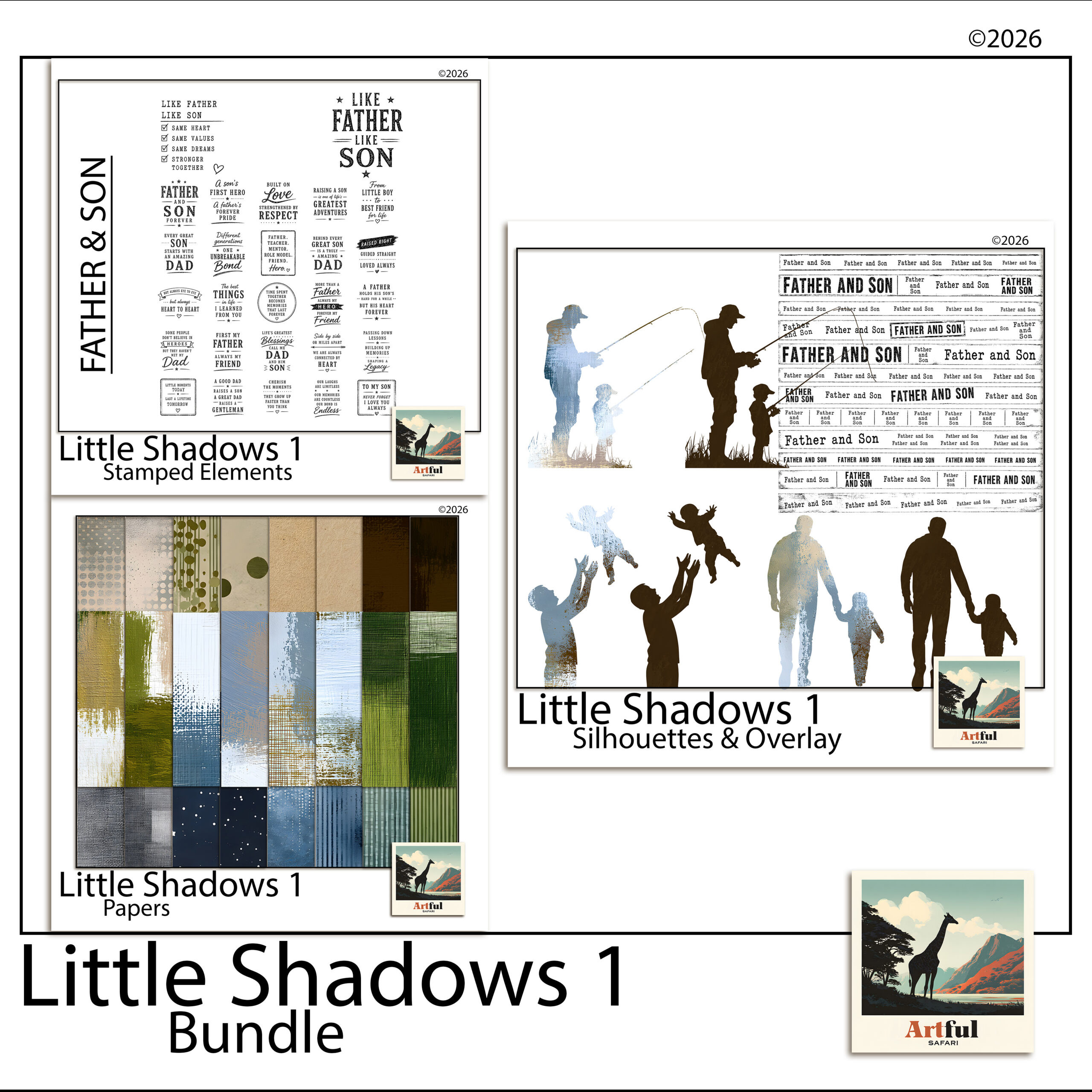 Little Shadows — Father Son Digital Scrapbook Bundle