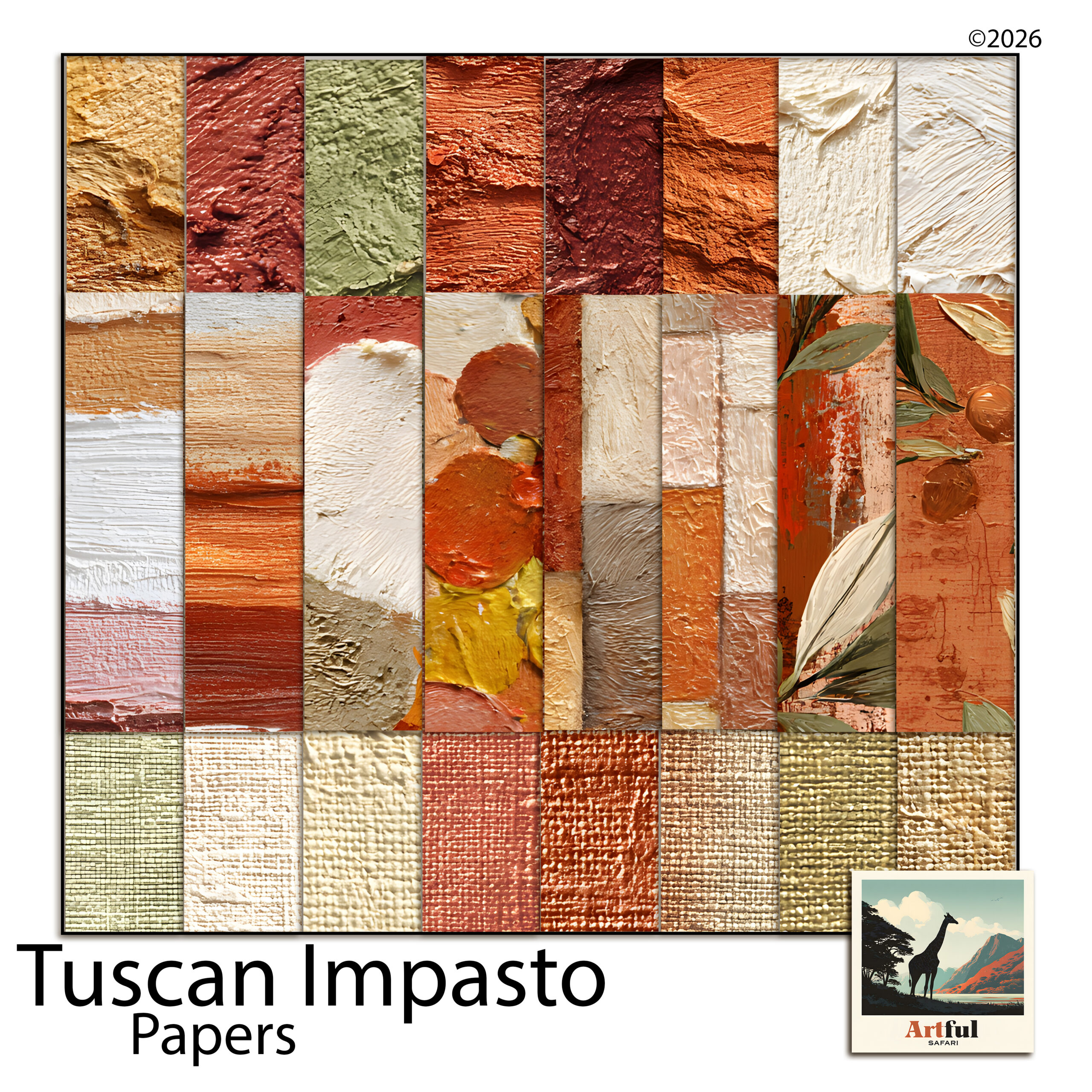 Tuscan olive digital scrapbook paper shown as a textured base layer