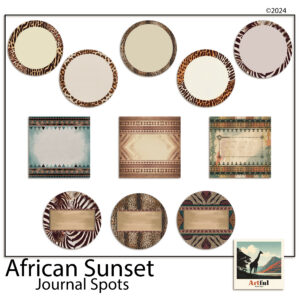 african sunset clipart digital scrapbook kit