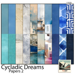 Greek Digital Paper Santorini Blue Domes