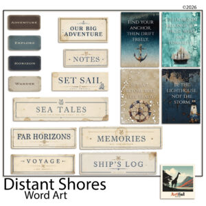 distant shores clipart digital scrapbook kit