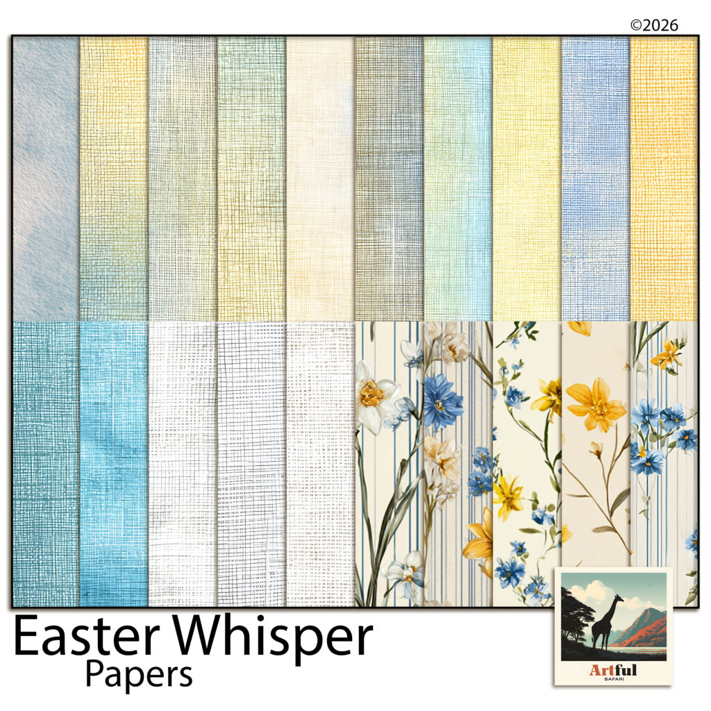 easter whisper digital paper digital scrapbook kit
