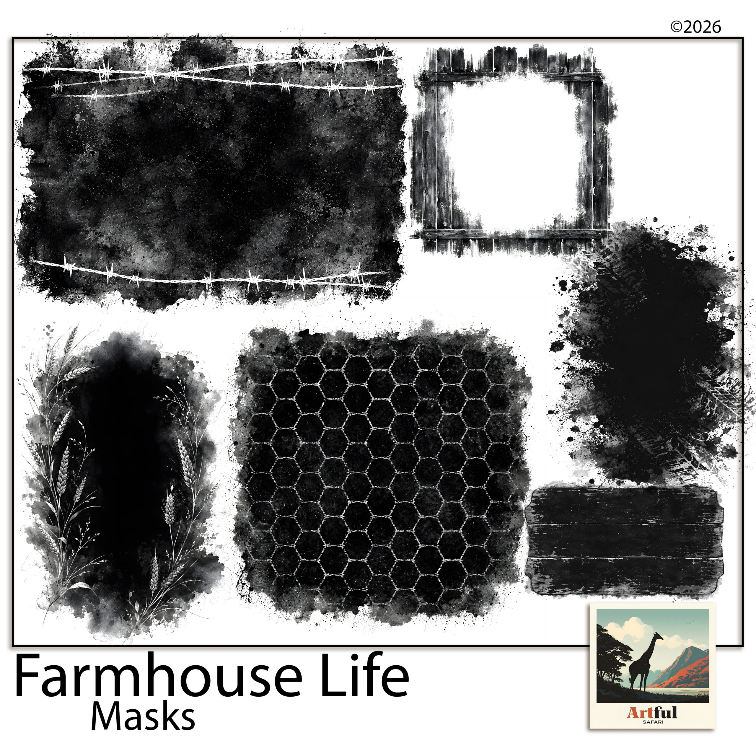 farmhouse life clipart digital scrapbook kit