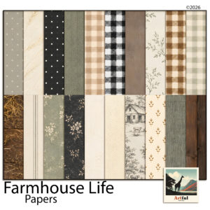 farmhouse life digital paper digital scrapbook kit