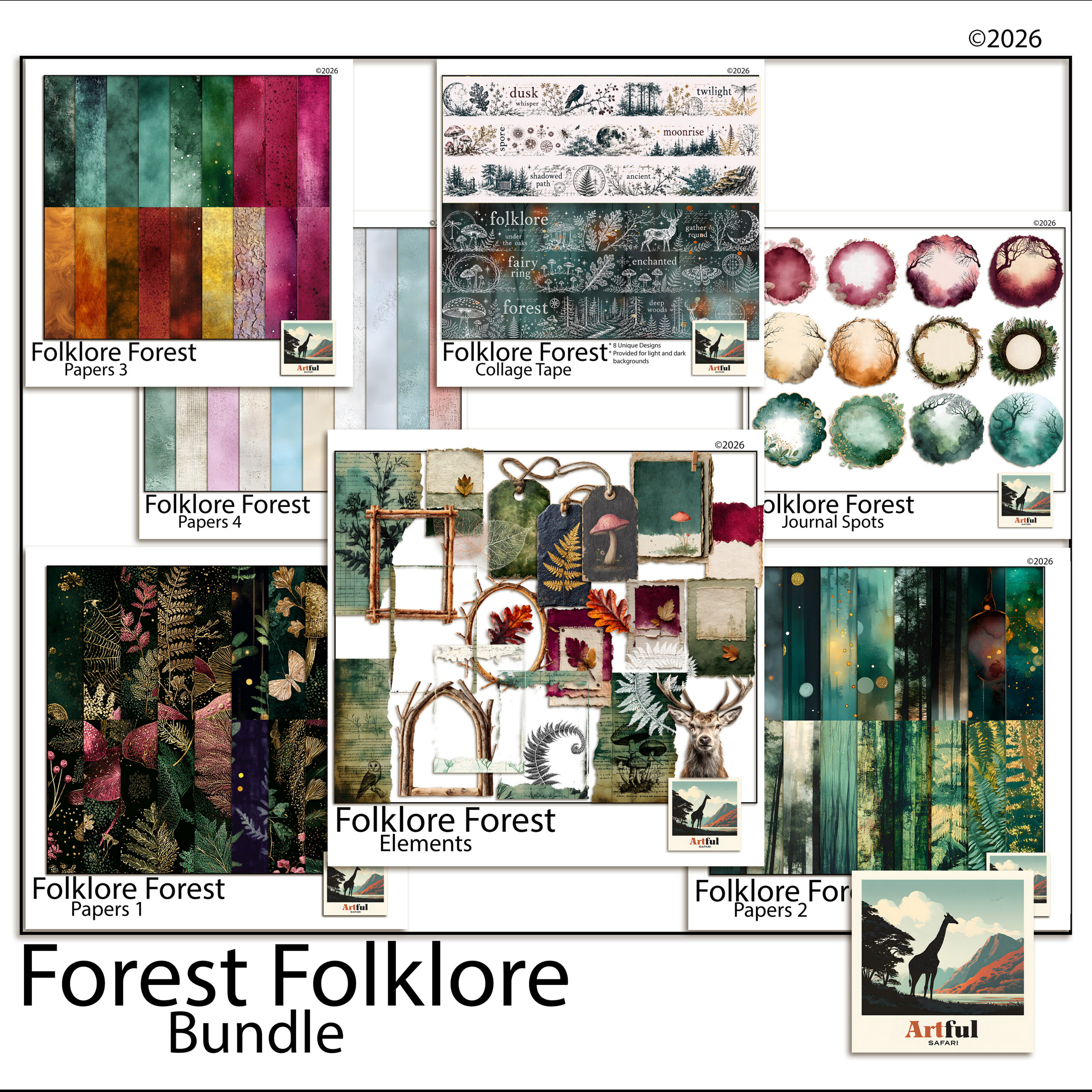 folklore forest digital scrapbook digital scrapbook kit