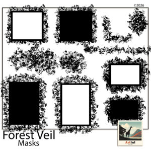 Forest Veil Digital Scrapbook Masks