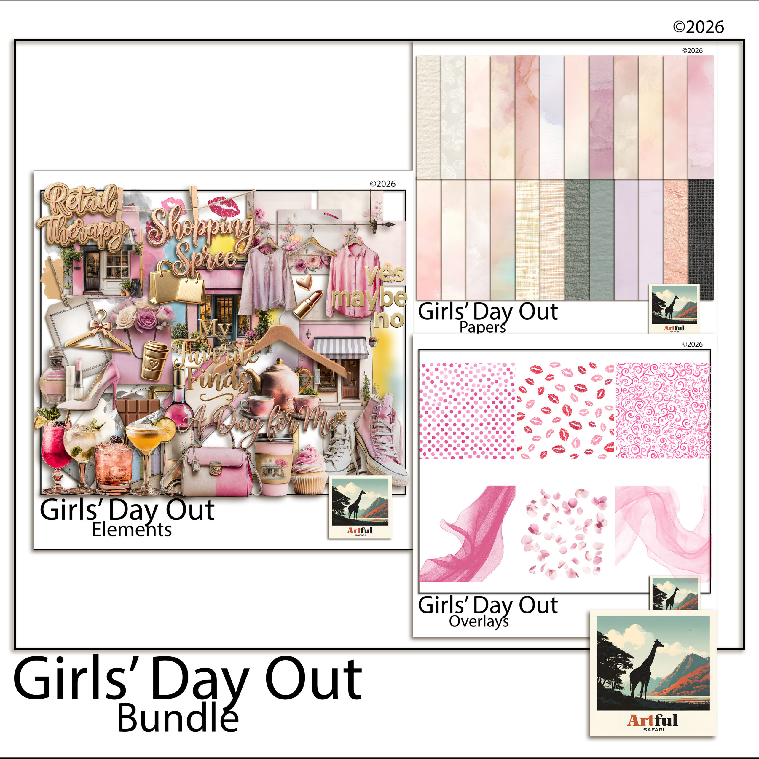 girls day out bundle digital scrapbook kit