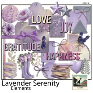 lavender serenity clipart digital scrapbook kit