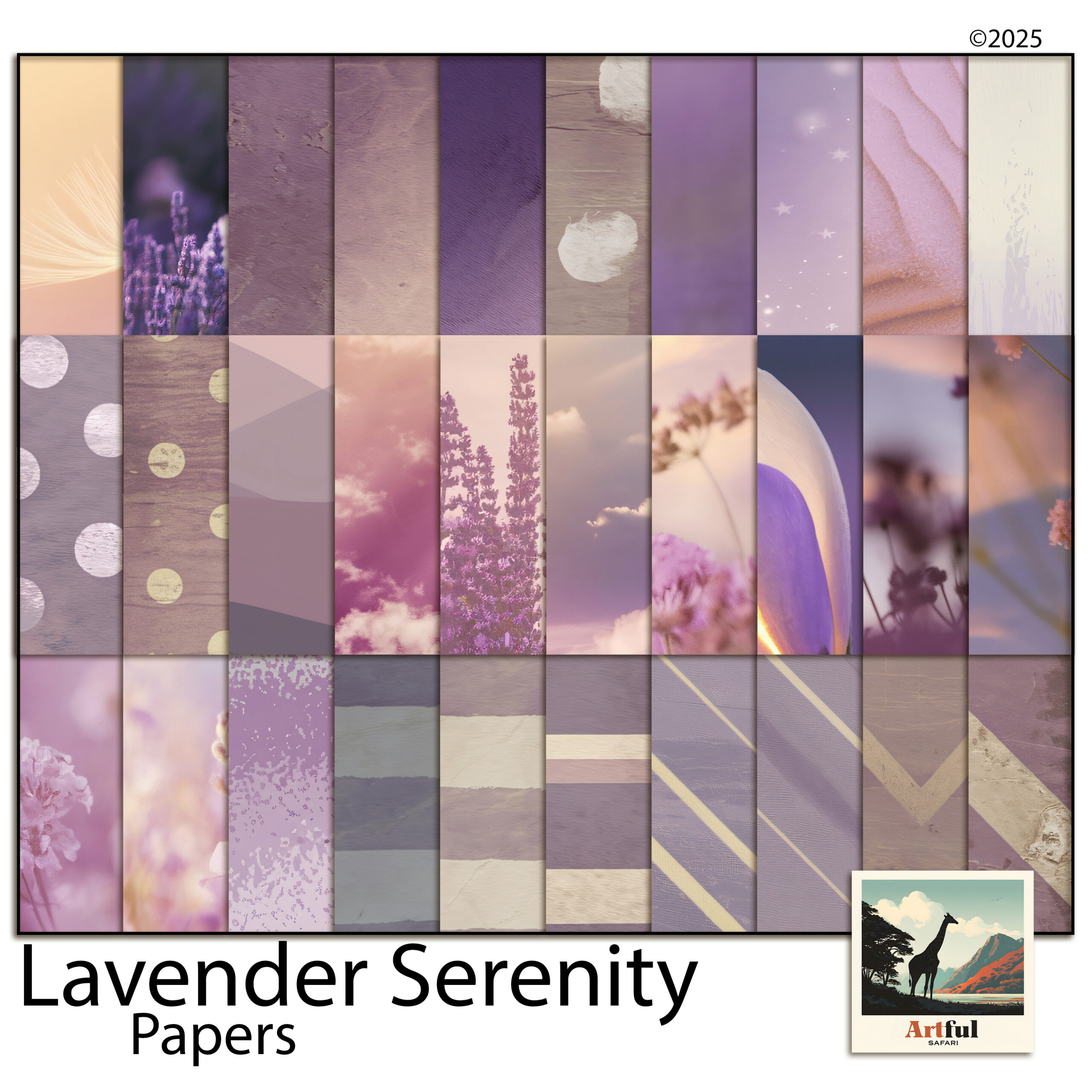 lavender serenity digital paper digital scrapbook kit