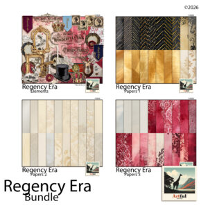 regency era journaling cards digital scrapbook kit