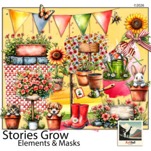 stories grow clipart digital scrapbook kit