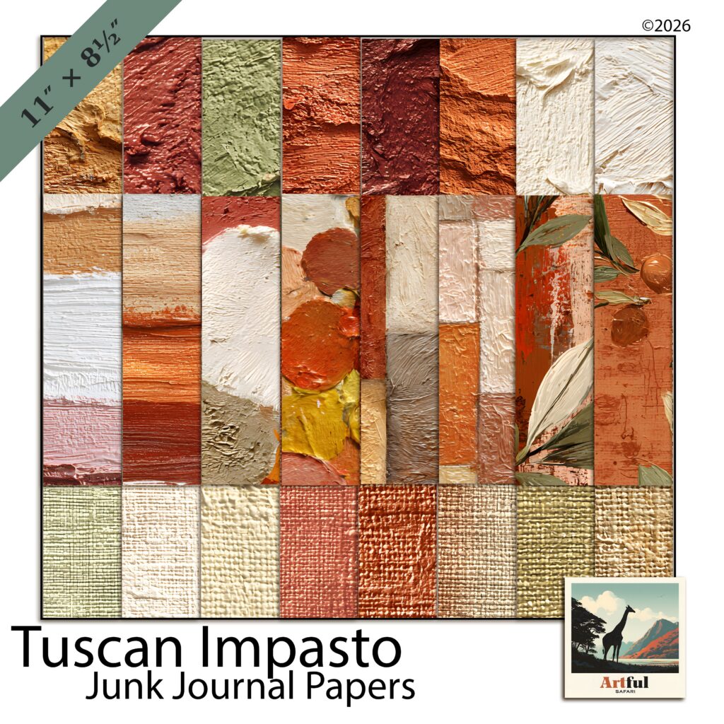 tuscan impasto digital paper digital scrapbook kit