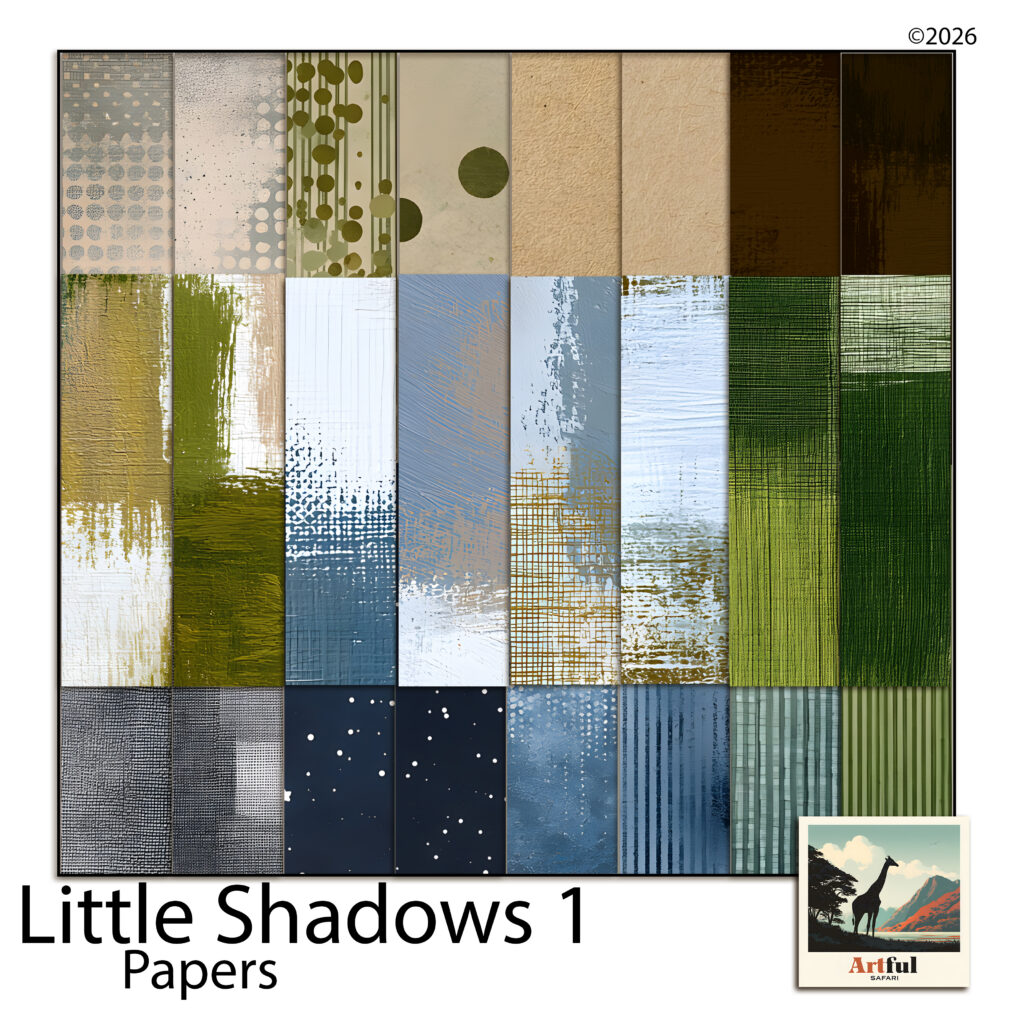 Little Shadows 1 Digital Scrapbook Papers — Father and Son Textures