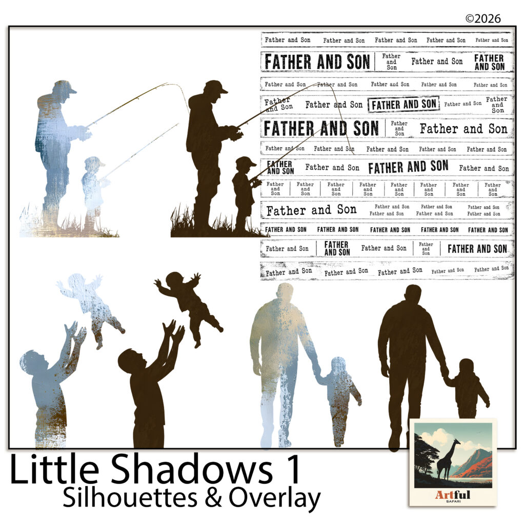 Little Shadows 1 Father and Son Silhouettes and Overlays