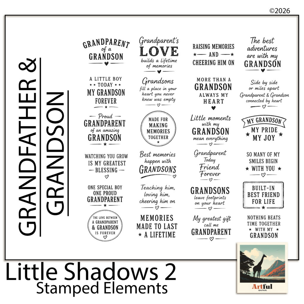 Little Shadows 2 Stamped Word Art — Grandad and Grandson Sayings