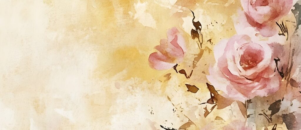 Gilded paper with roses, for the middle era of an artefact book when the object is prized