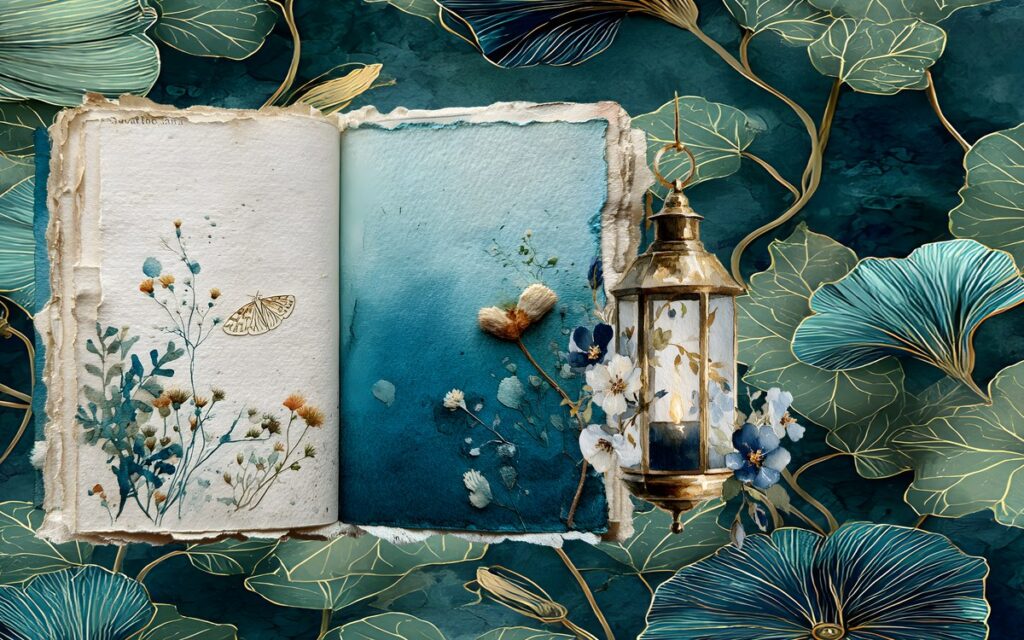 An open journal and a lit lantern, the mood of a free best solo rpg evening