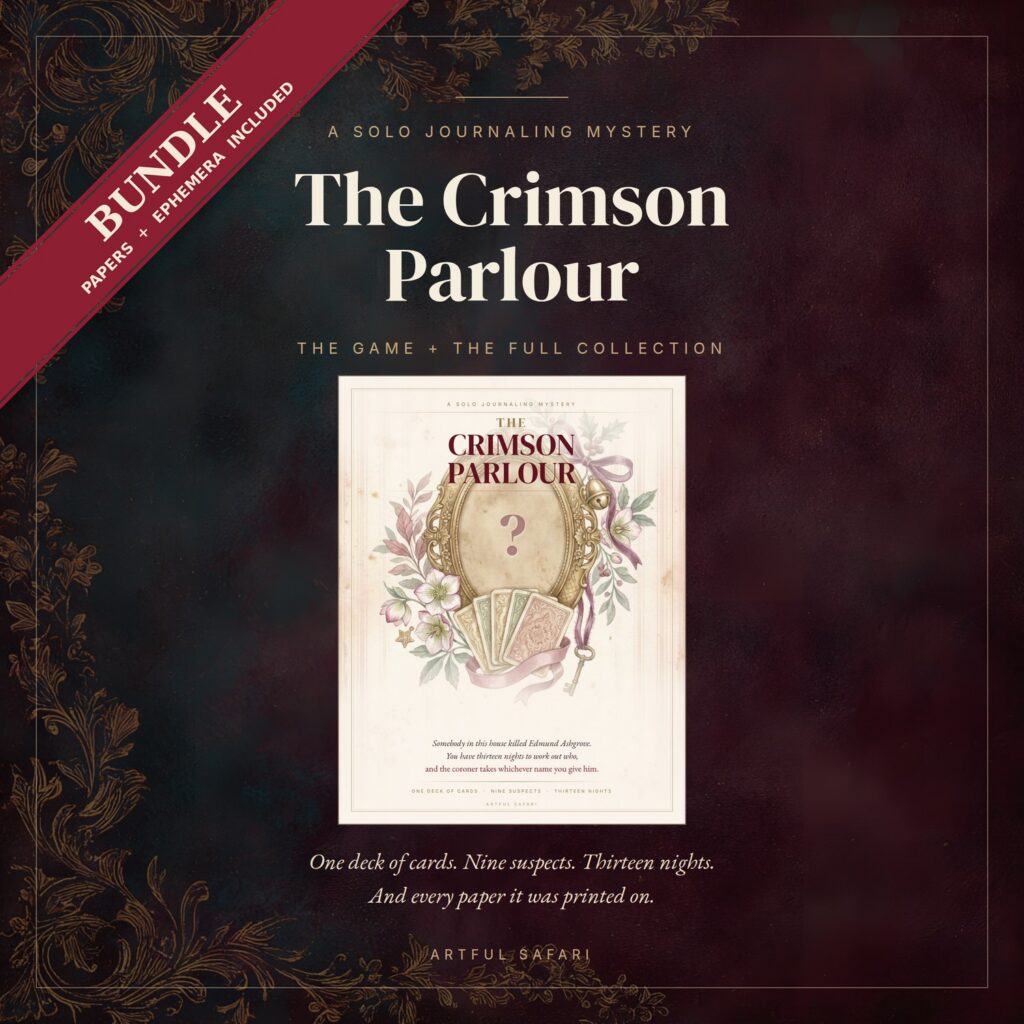 The Crimson Parlour — Junk Journal Kit: Papers, Ephemera and a 13-Night Mystery