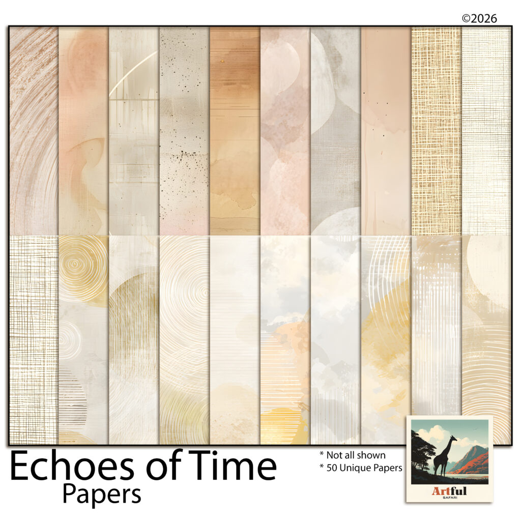 Vintage Digital Scrapbook Papers Aged