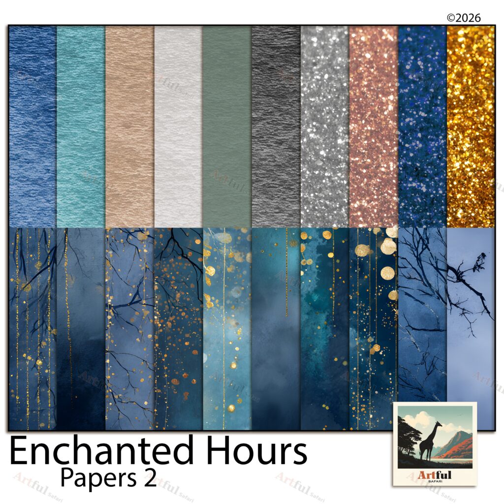 Cosmic Midnight Digital Scrapbook Papers