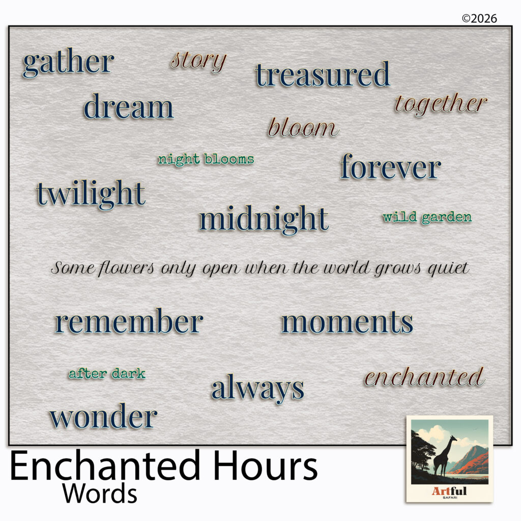 Dark Academia Digital Scrapbook Word Art