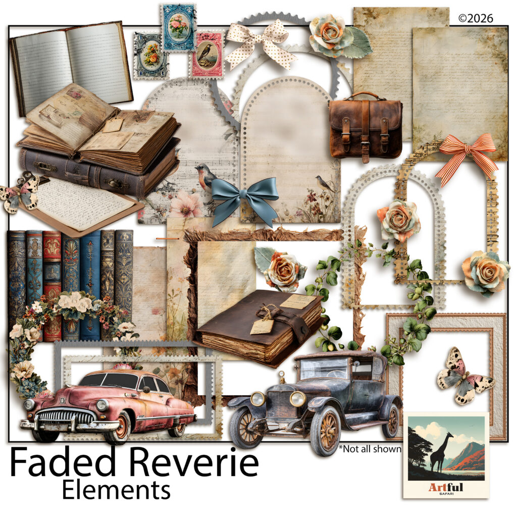 Faded Reverie Digital Scrapbook Elements