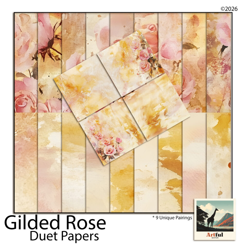 Gilded Rose Digital Scrapbook Papers 18