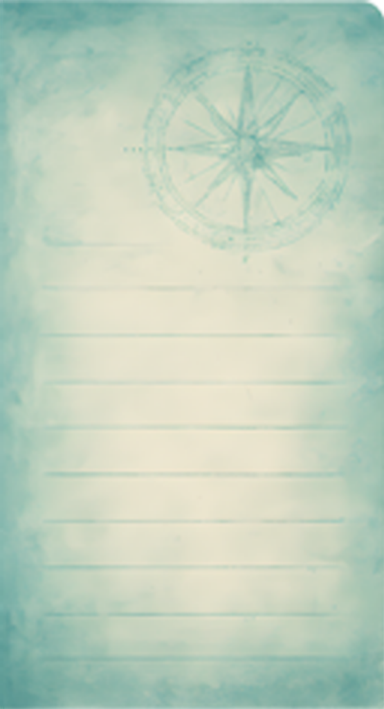 A lined journal card with a compass, ruled for the city setup answers