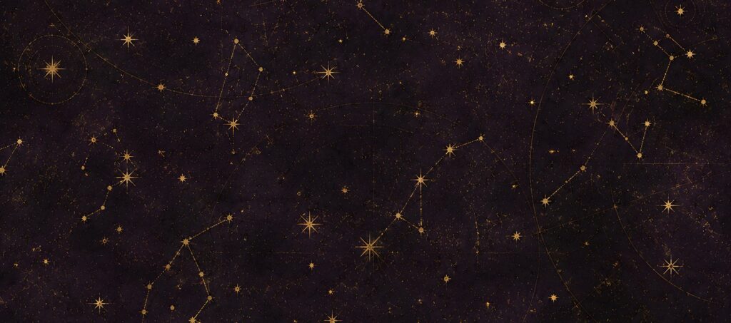 A plum and gold star chart paper used as a winter season divider