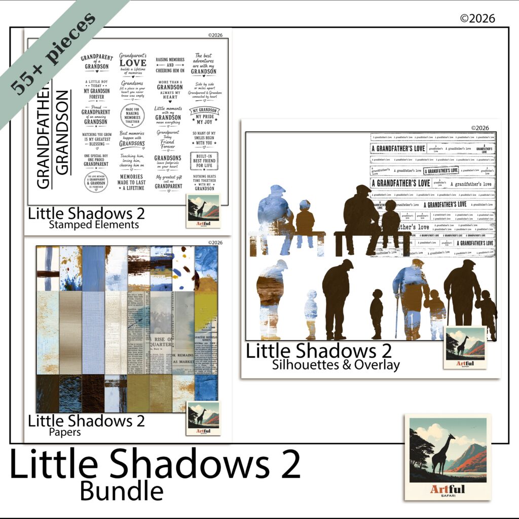 Little Shadows — Grandpa Grandson Digital Scrapbook Bundle