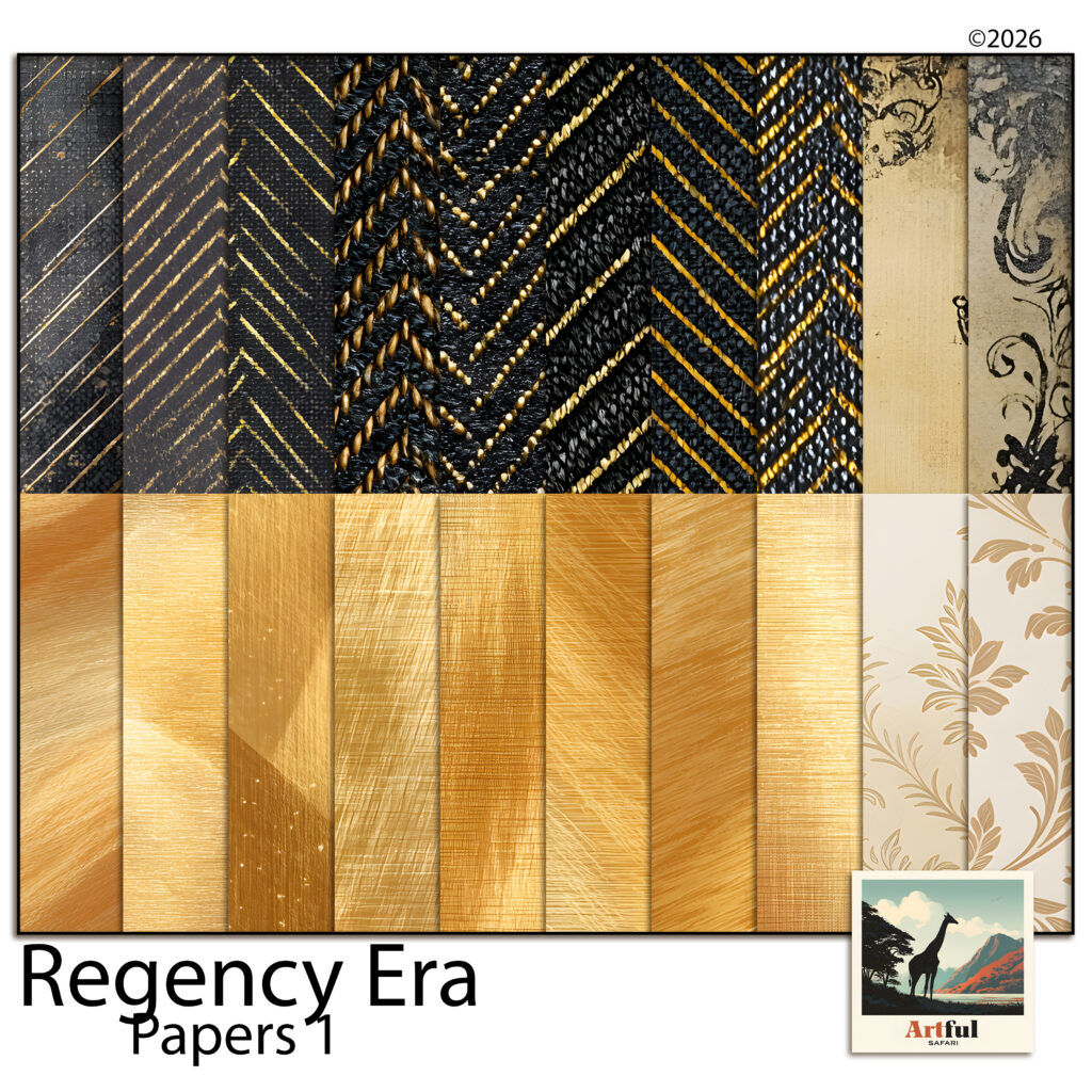 Regency Era Digital Scrapbook Papers