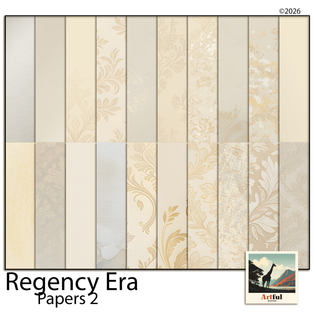 Regency Era Digital Papers 2 Cream