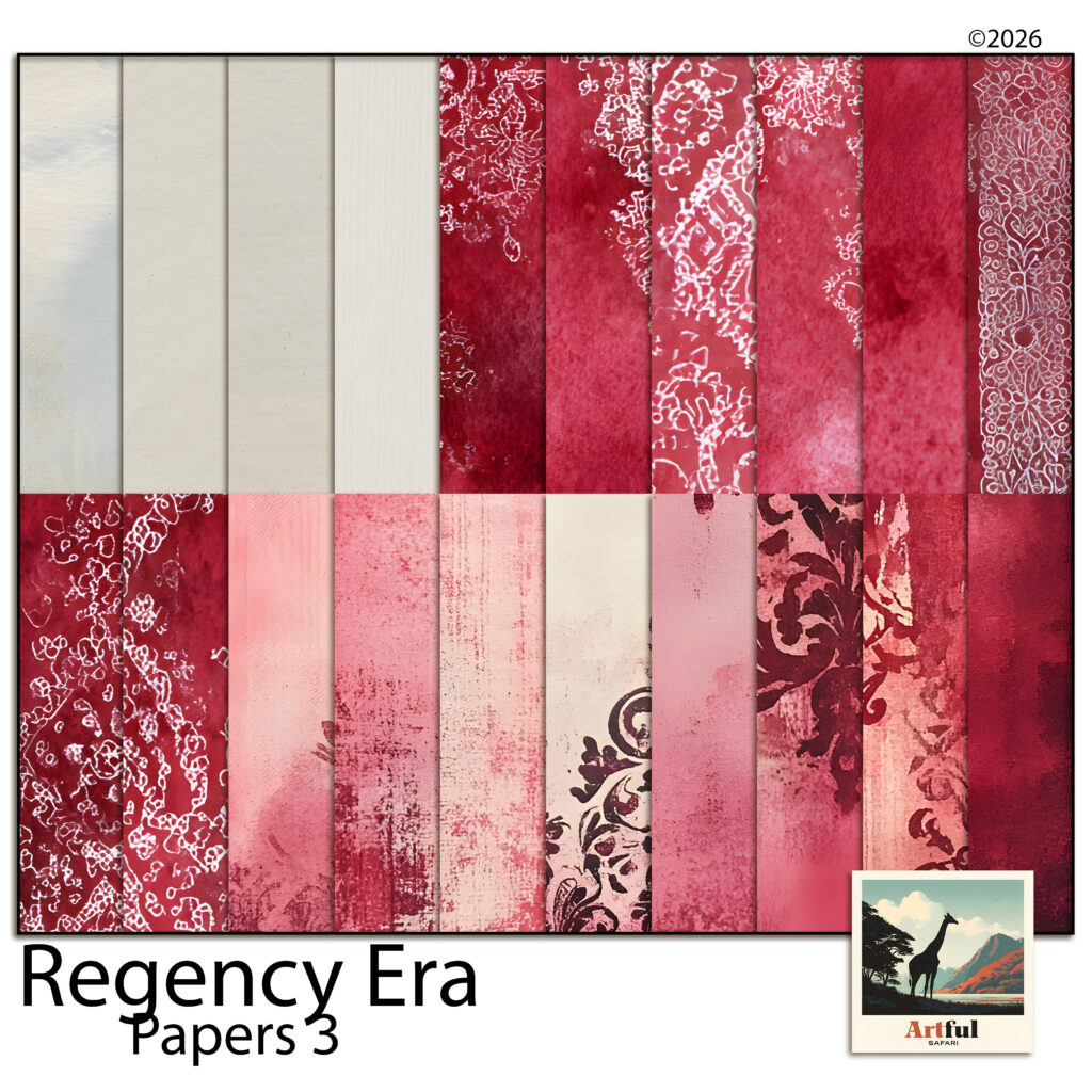 Regency Era Watercolor Rose Damask