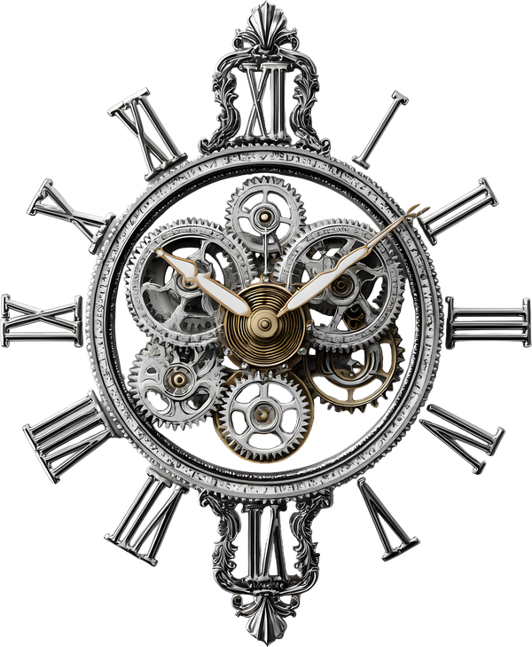 An antique clock element from the Echoes of Time kit, used as a page accent in an RPJ