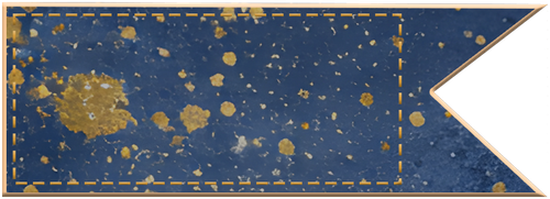A blue and gold banner tag from the Enchanted Hours kit