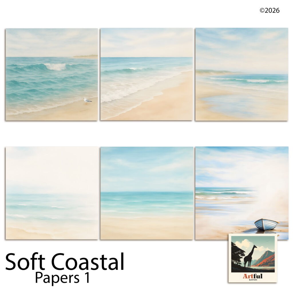 Soft Coastal Papers 1 6 Painterly Beach