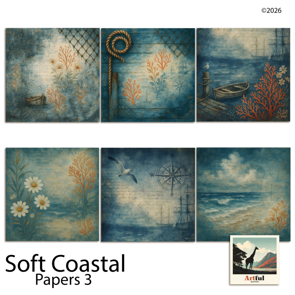 Soft Coastal Papers 3 6 Collage Papers