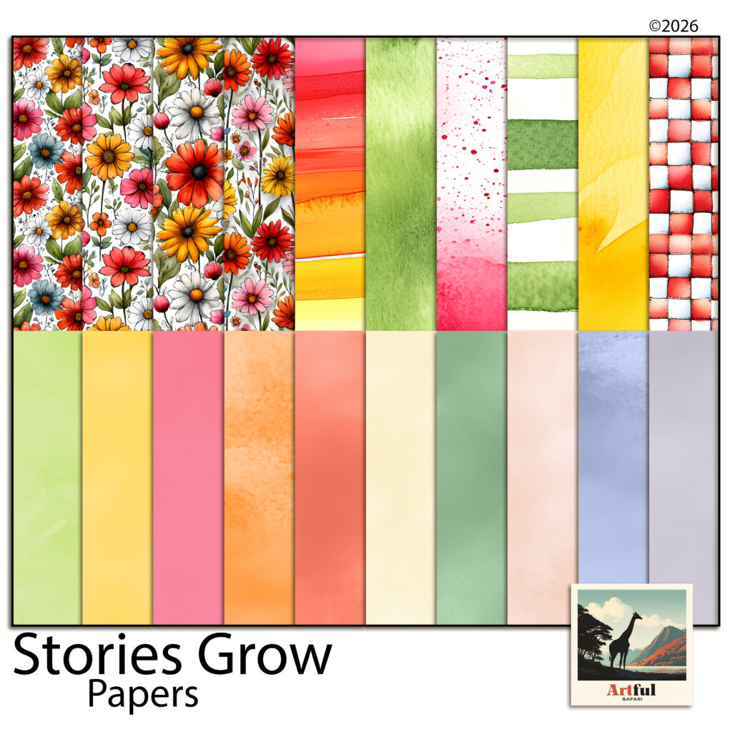Stories Grow Digital Scrapbook Papers