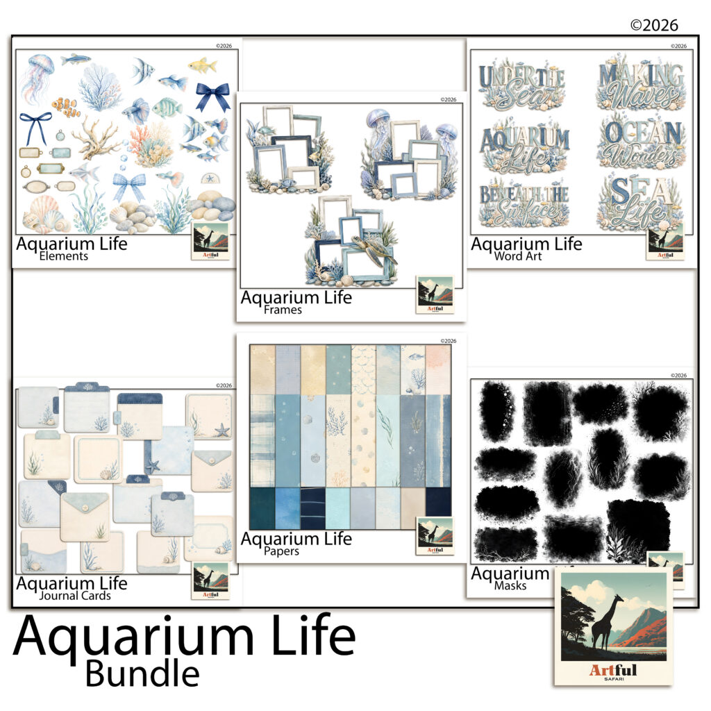 Aquarium Life Bundle - Under the Sea Scrapbook Kit, 92 Pieces