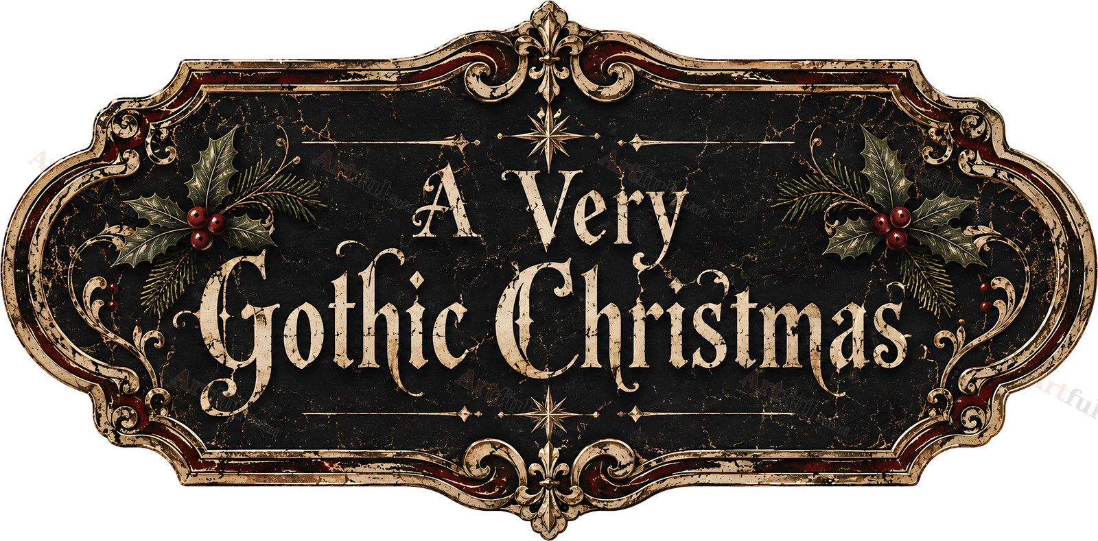 A Very Gothic Christmas word art — included in Gothmas Word Art — 14 Gothic Christmas Word Art PNGs and Blank Labels