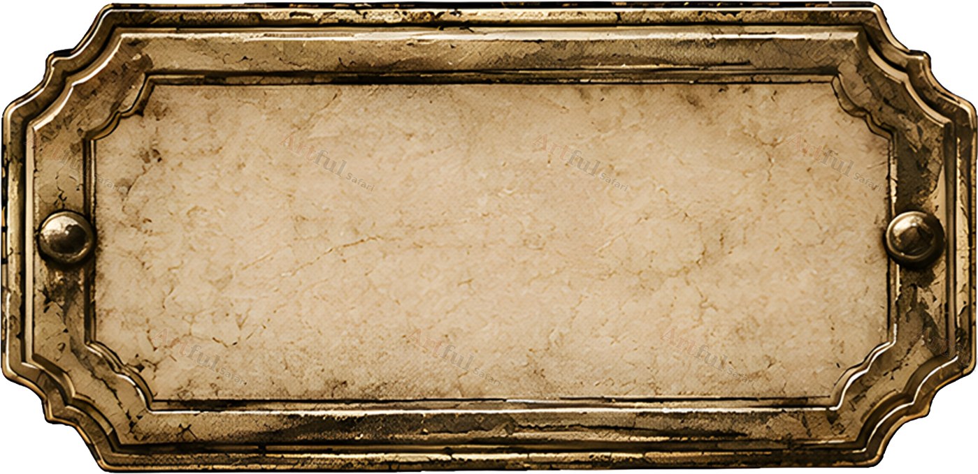 Blank bronze rectangle label — included in Gothmas Word Art — 14 Gothic Christmas Word Art PNGs and Blank Labels