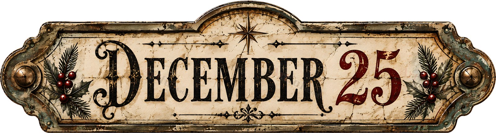 December 25 word art — included in Gothmas Word Art — 14 Gothic Christmas Word Art PNGs and Blank Labels