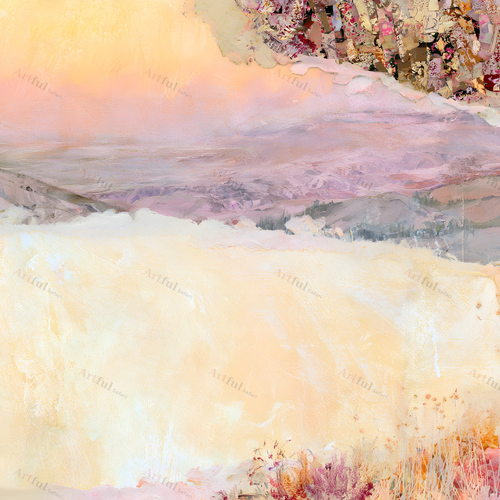pale ridge apricot mist — included in Pastel Background Paper - Coral Edit Papers 3, 40 Printable Misty Landscape Scrapbook Pages