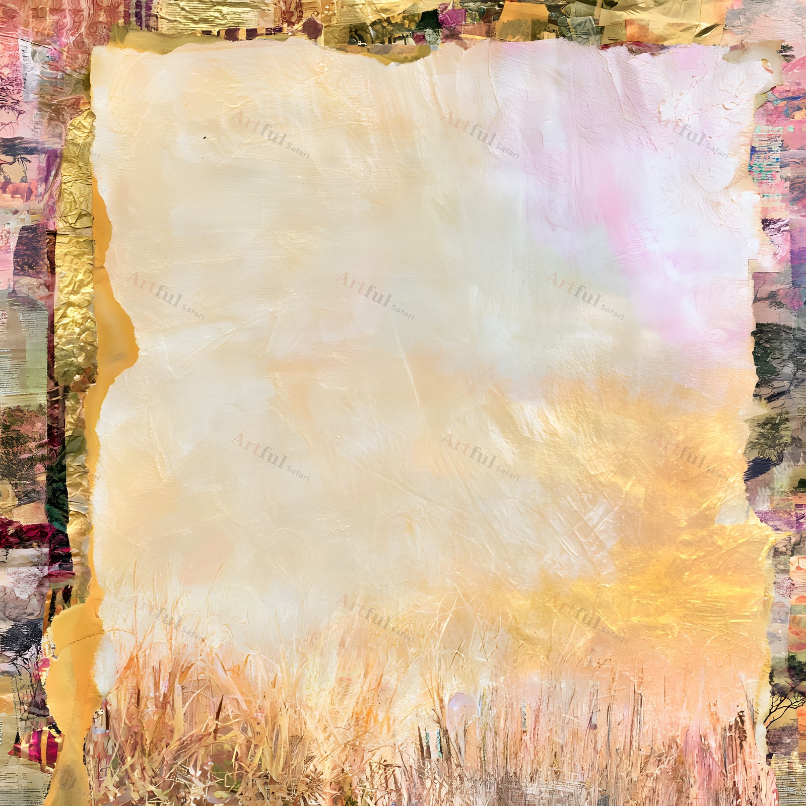 pastel wash with grasses — included in Pastel Background Paper - Coral Edit Papers 3, 40 Printable Misty Landscape Scrapbook Pages