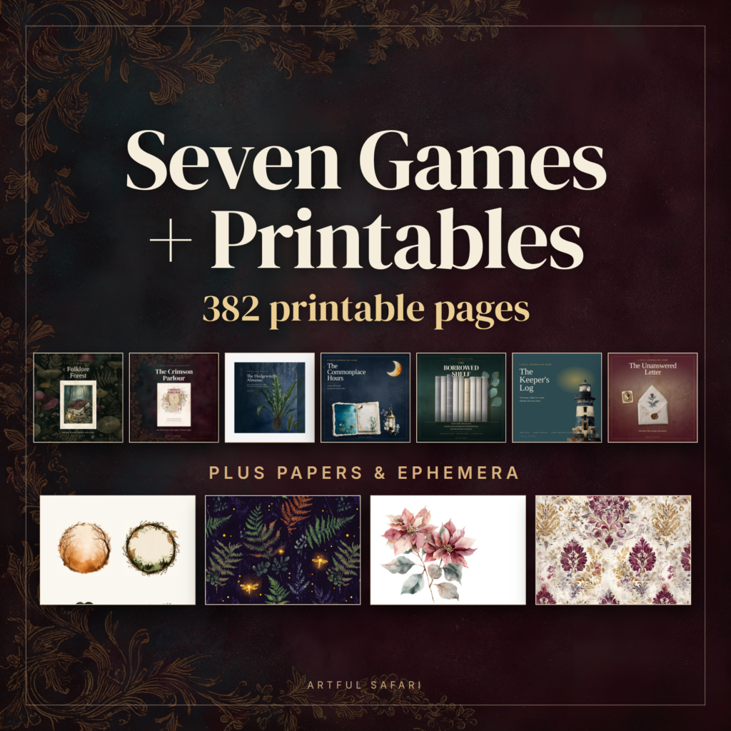 Seven Games + Printables — All Seven Solo Journaling Games with Papers and Ephemera
