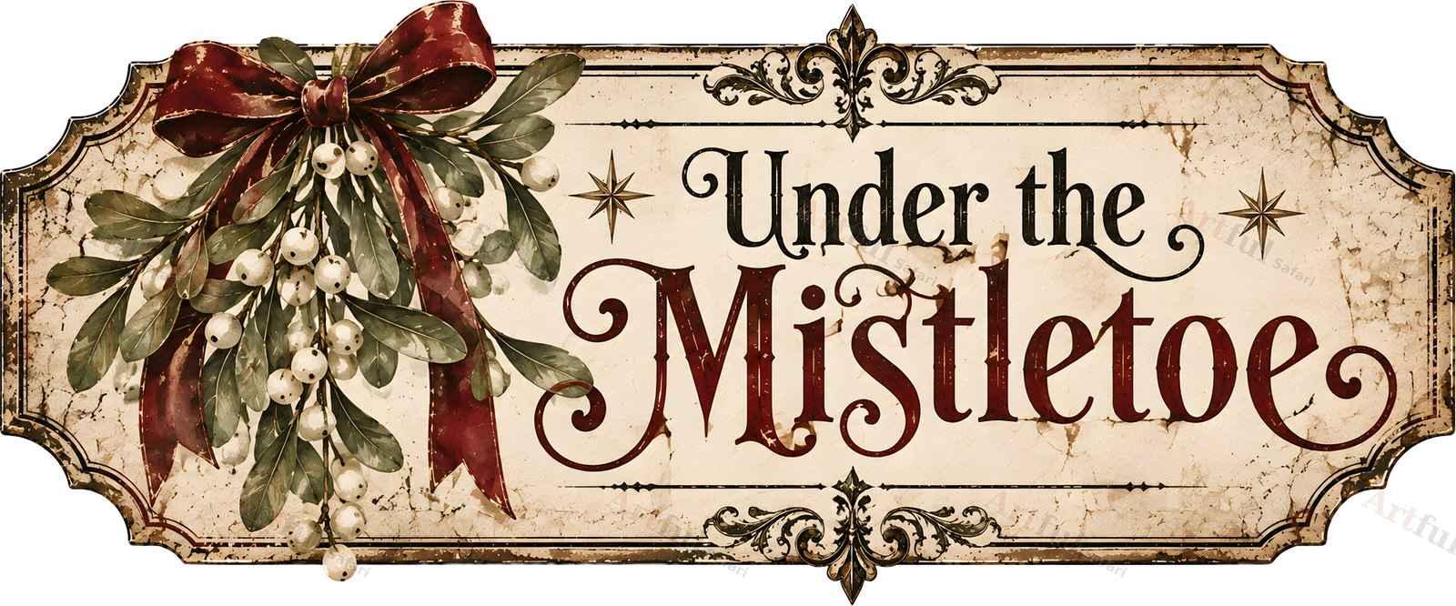 Under the Mistletoe word art — included in Gothmas Word Art — 14 Gothic Christmas Word Art PNGs and Blank Labels