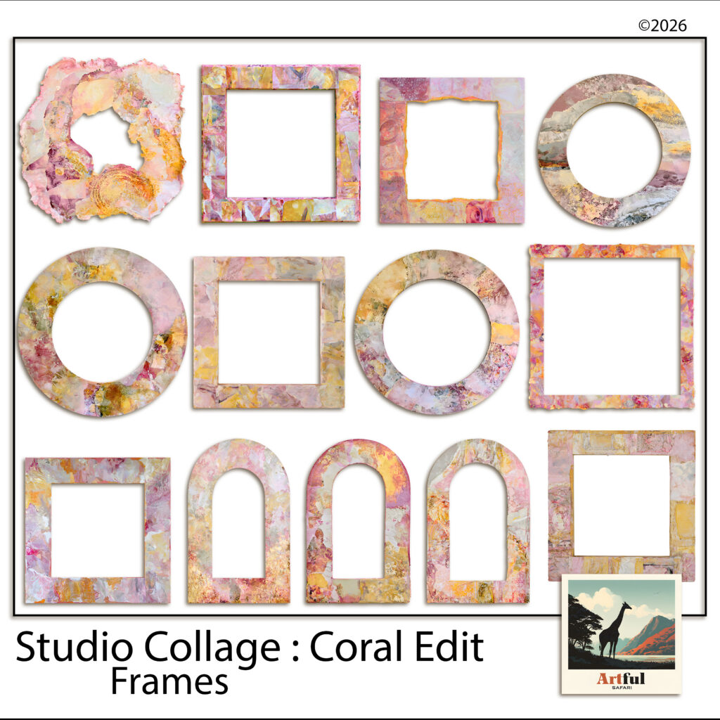 Picture Frame Clipart - Coral Edit Frames, 13 Transparent PNG Photo Frames