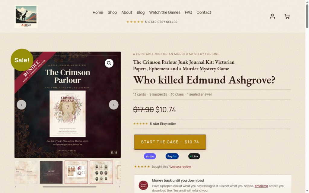Victorian junk journal ephemera from The Crimson Parlour: letters, notecards, wax seals, envelopes, foliage, tags and gold frames