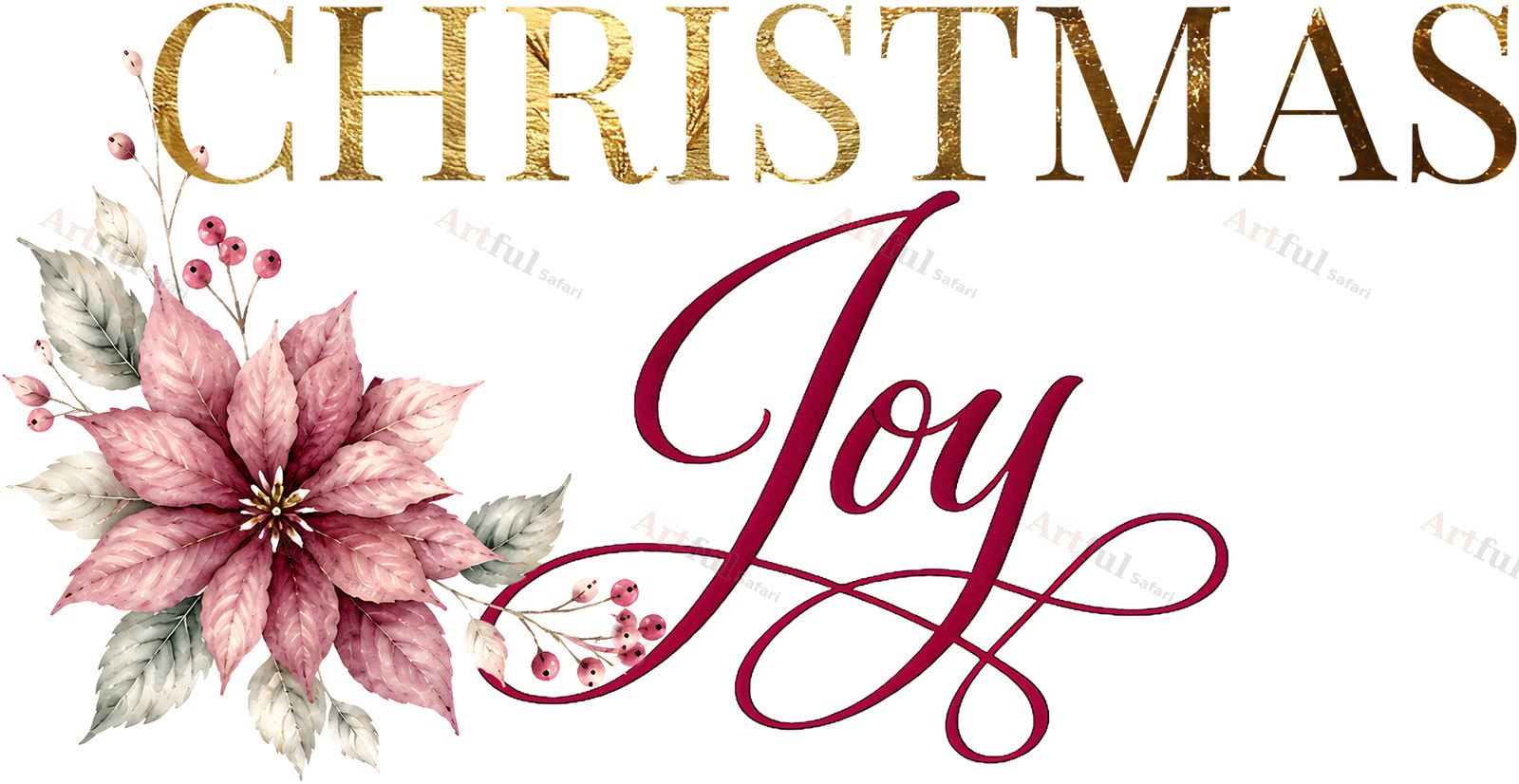 Christmas Joy title — included in Scrapbook Titles: 14 Victorian Christmas Word Art PNGs, Crimson Parlour Titles