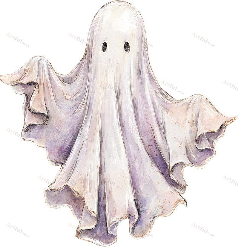 Ghost — included in Halloween Pumpkin Pals 2 Elements - Halloween Clipart, 48 Pastel PNGs